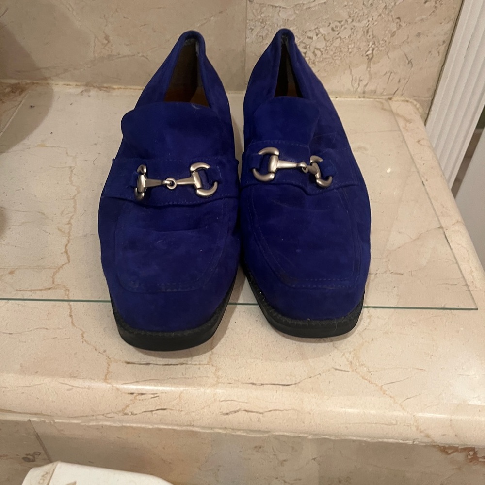 Giorgio Brutini bright blue Suede Loafers - Picture 4 of 4